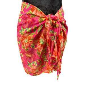 Beach Riot Melanie Sarong Miami Peony Colorful Tropical Floral Womens Size OS